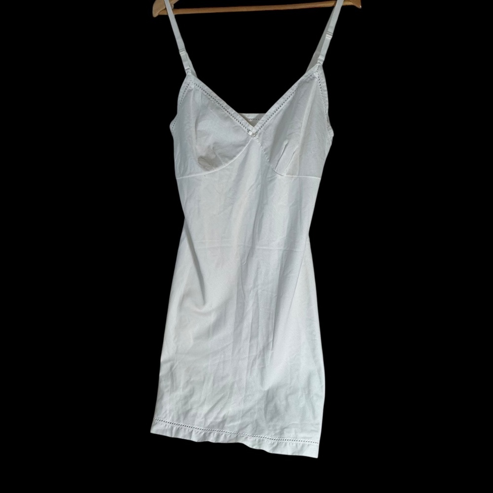 Barbizon White Surf Batiste‎ Polyester/Cotton Vintage Slip Sz 38